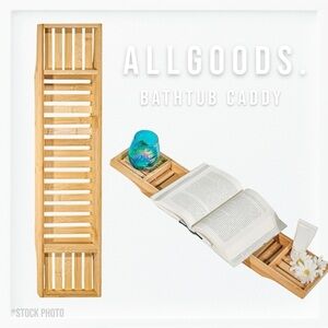 NWT Allgoods Bamboo Bath Caddy Tray